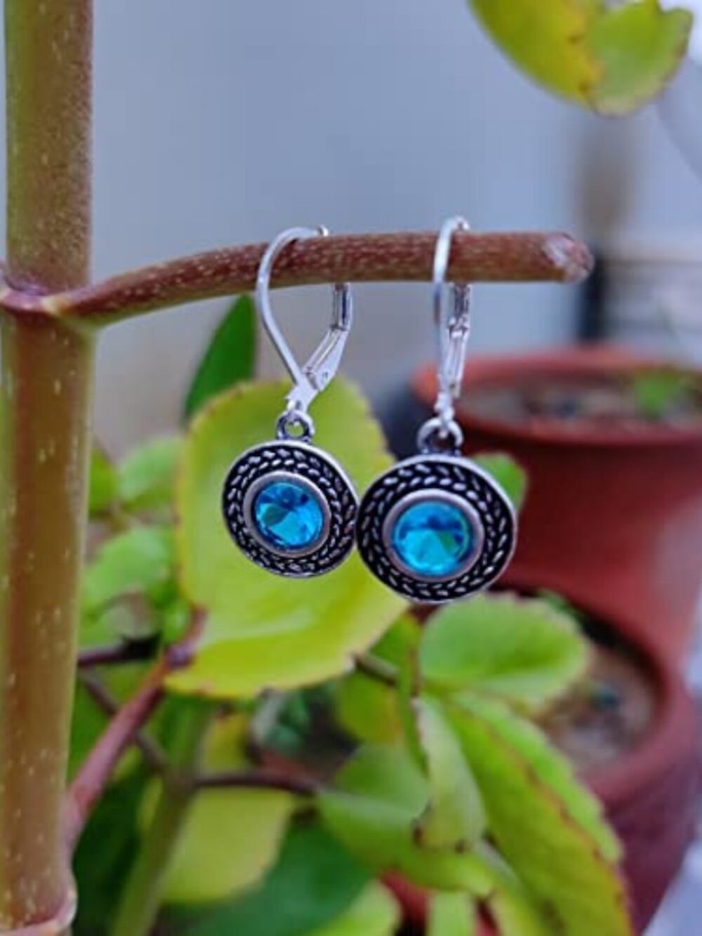 New - Handmade Bohemian Crystal Leverback Earrings for Women‎